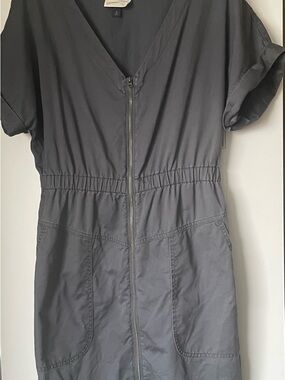 Universal Thread Charcoal Gray Zip-Front Casual Dress